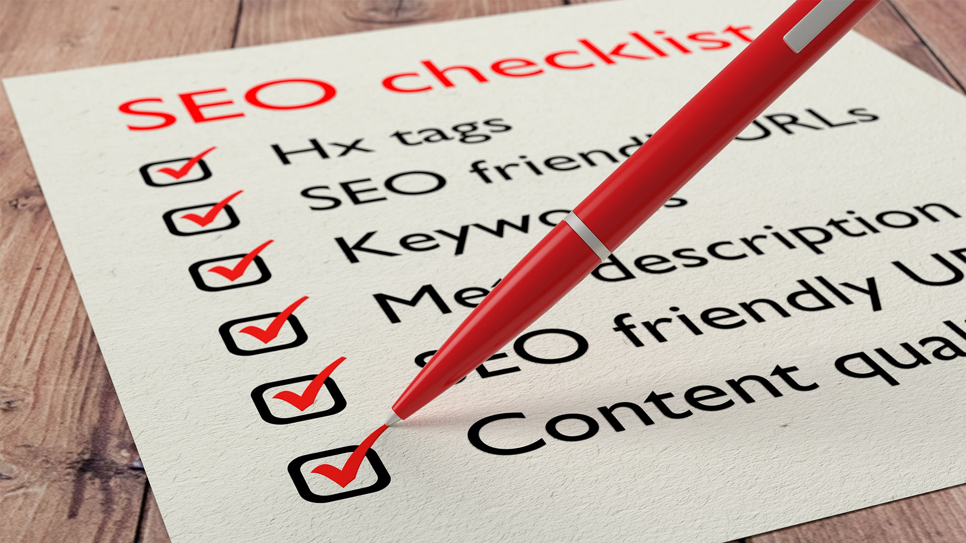 SEO checklist for new website